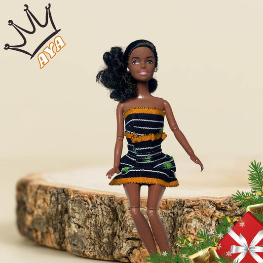 Aya -Jolie Poupée Africaine articulée de 30 cm