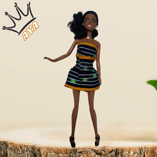 Aya -Jolie Poupée Africaine articulée de 30 cm