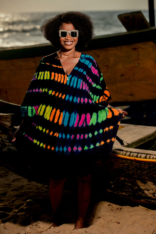 Cape Artisanale mixte - Joy en tissus Kita 100% Coton tissé et teint à la main