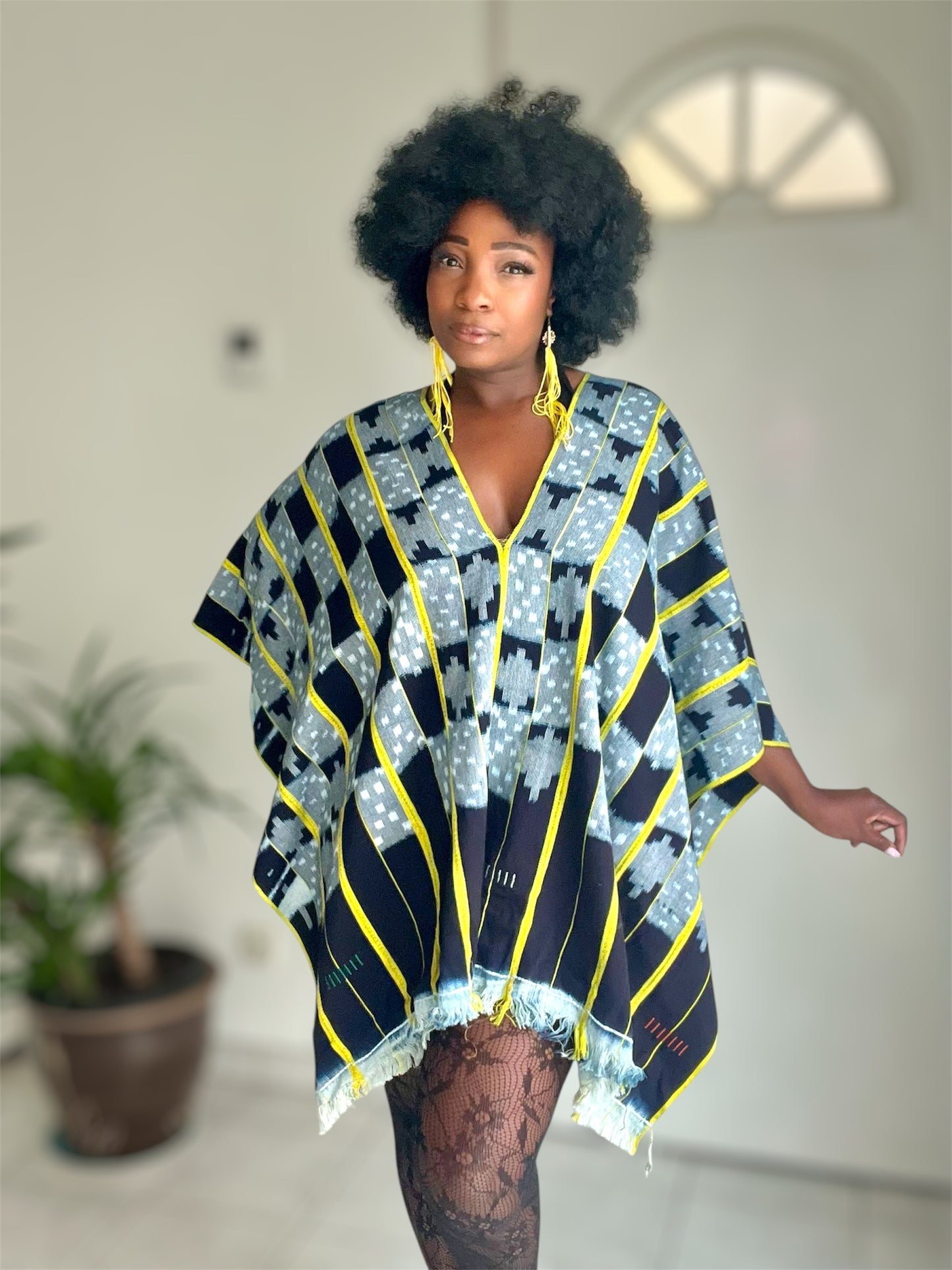 Cape Artisanale mixte - Yely En tissus Kita 100% Coton tissé et teint à la main