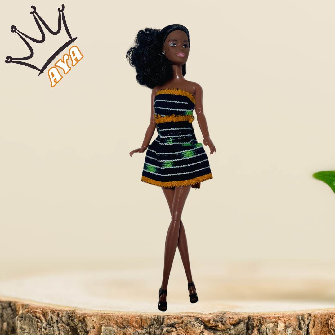Aya -Jolie Poupée Africaine articulée de 30 cm