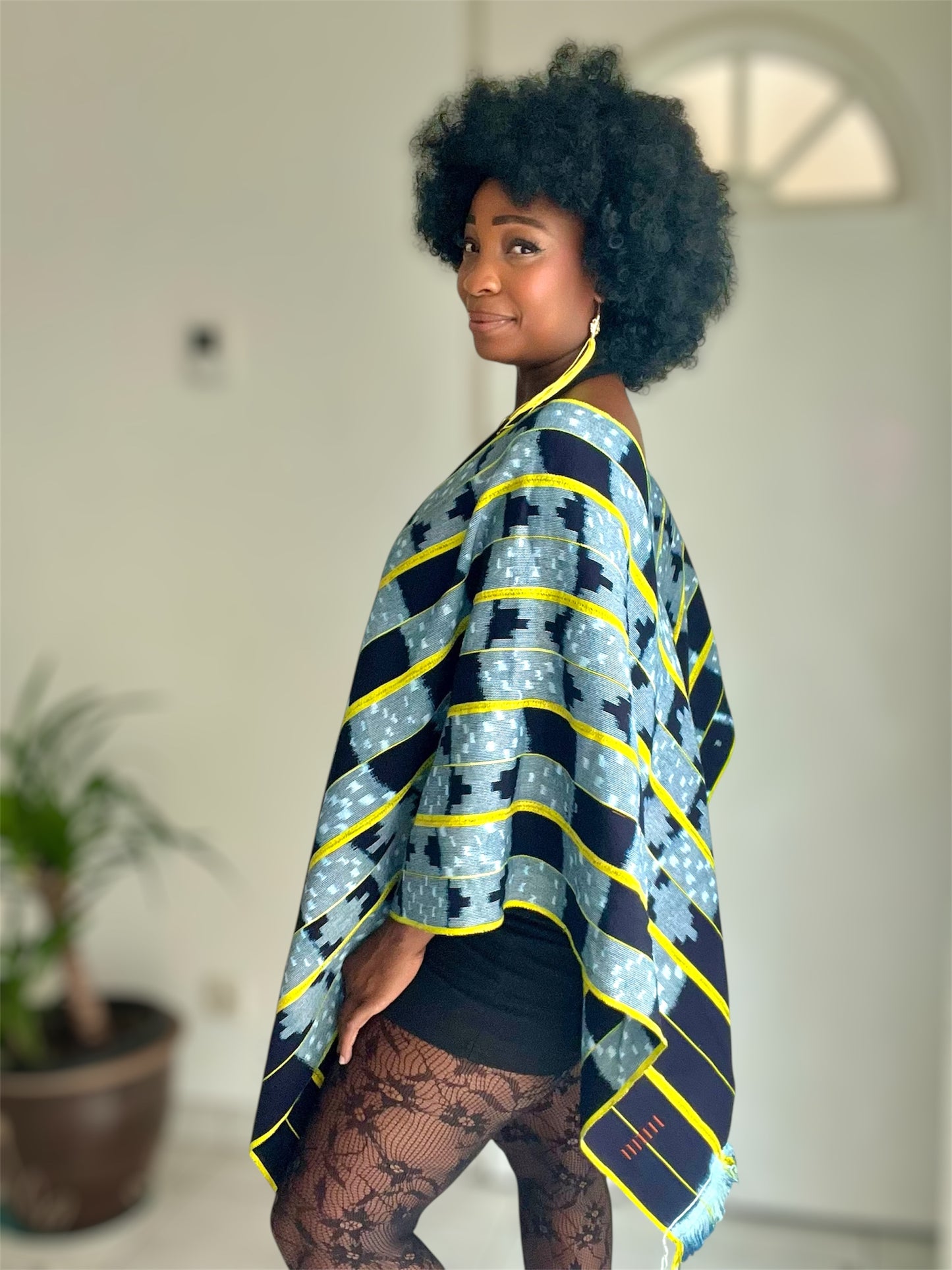 Cape Artisanale mixte - Yely En tissus Kita 100% Coton tissé et teint à la main